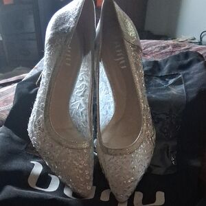 Dazzling Silver Sequin Women's Stilettos
